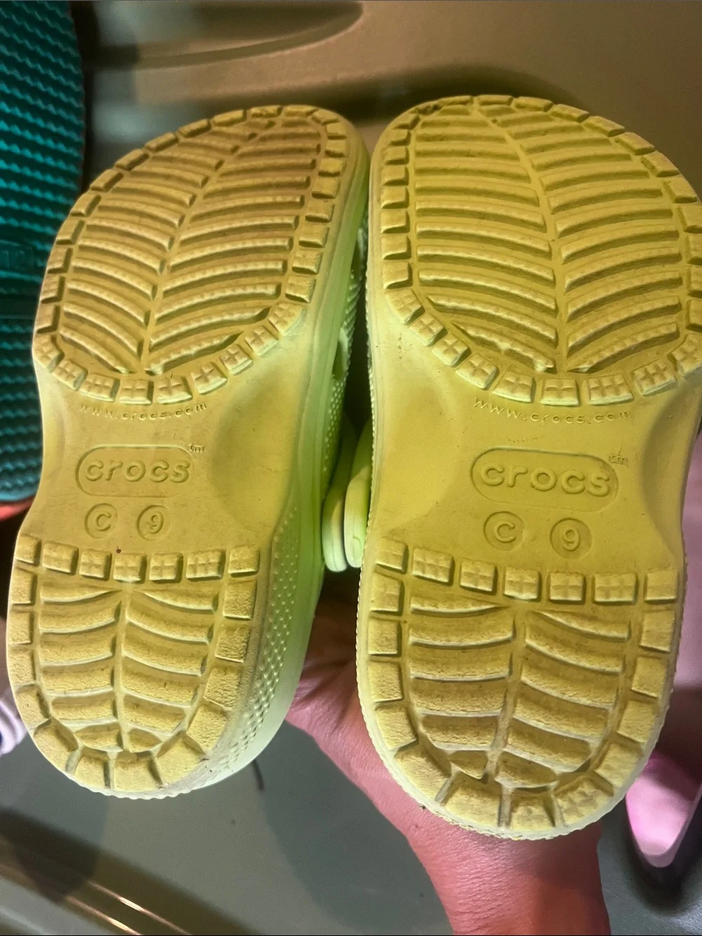 CROCS Kids' Light Green Classic Clog with Fun Charms